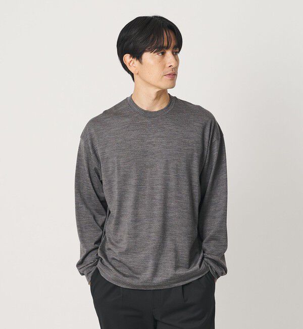 BEAUTY&YOUTH UNITED ARROWS「ウォッシャブル ウール ロングスリーブ Tシャツ」|Tシャツ・カットソー|MD.GRAY