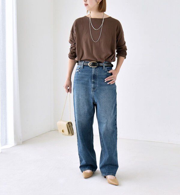 quaranciel「〈洗濯機可能〉ハイライズ ルーズ ワイド デニム パンツ」|デニム|