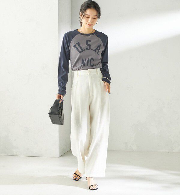 SHIPS for women「NINE CASE:〈手洗い可能〉シアー ラグラン TEE」|Tシャツ・カットソー|