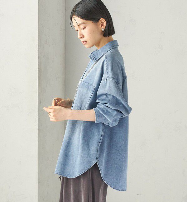 SHIPS for women「〈洗濯機可能〉7.8 oz デニム オーバー シャツ」|シャツ・ブラウス|