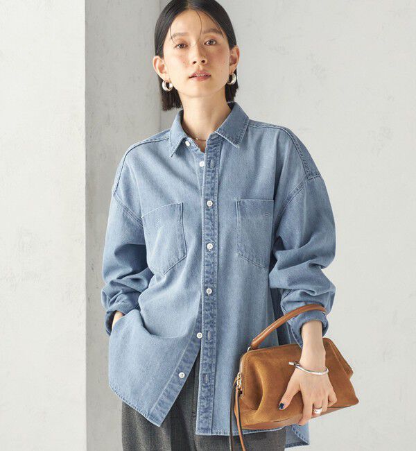 SHIPS for women「〈洗濯機可能〉7.8 oz デニム オーバー シャツ」|シャツ・ブラウス|