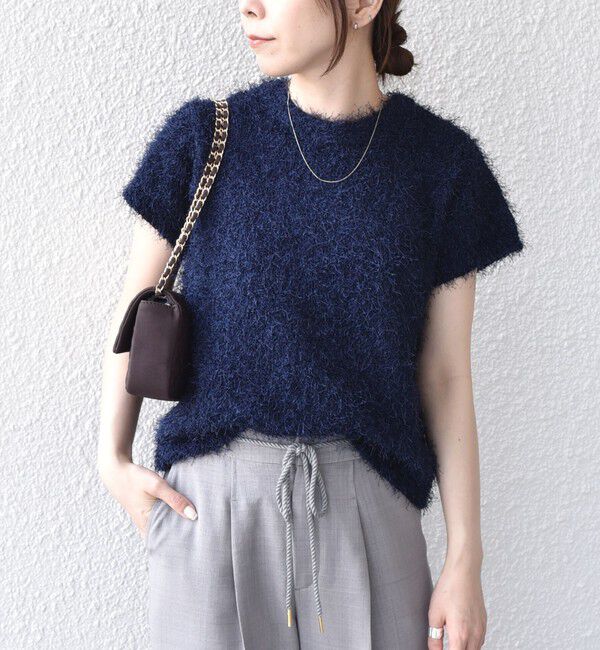 SHIPS Colors 「SHIPS Colors:〈手洗い可能〉フェザー クルーネック 2WAY ニット◇」|ニット・セーター|ネイビー