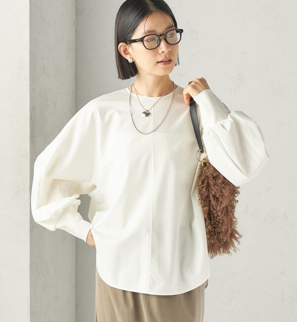 SHIPS for women「〈手洗い可能〉セルロース ポンチ ドルマン プルオーバー」|Tシャツ・カットソー|