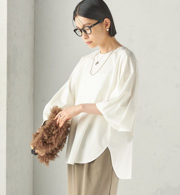 SHIPS for women「〈手洗い可能〉セルロース ポンチ ドルマン プルオーバー」|Tシャツ・カットソー|