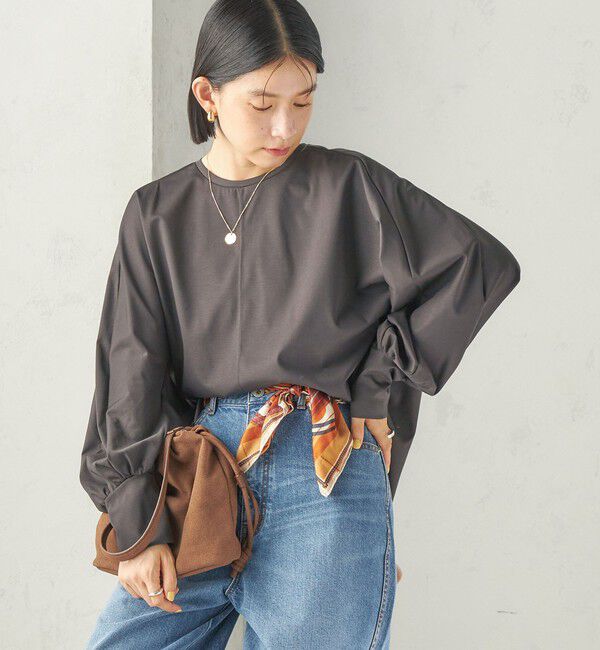 SHIPS for women「〈手洗い可能〉セルロース ポンチ ドルマン プルオーバー」|Tシャツ・カットソー|