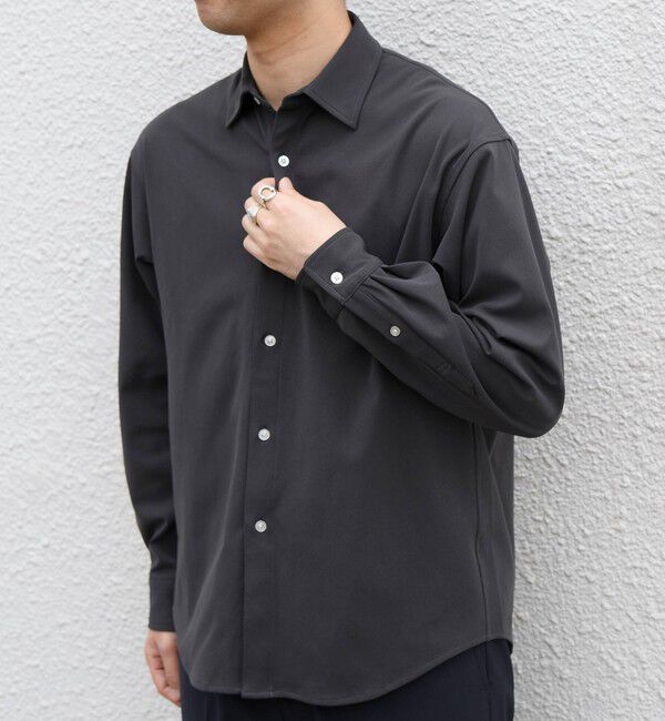 SHIPS any「〈吸水速乾〉SORONA(R) ストレッチ ジャージー レギュラーカラー シャツ◇」|シャツ・ブラウス|チャコールグレー