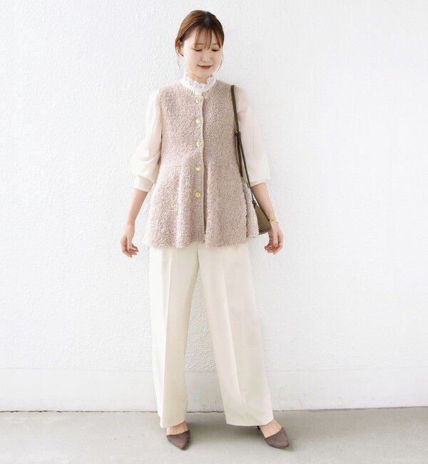 SHIPS for women「《予約》【SHIPS別注】TORRAZZO DONNA:〈手洗い可能〉ペプラム ニット ジレ」|ベスト・ジレ|