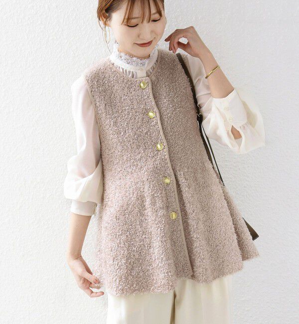SHIPS for women「《予約》【SHIPS別注】TORRAZZO DONNA:〈手洗い可能〉ペプラム ニット ジレ」|ベスト・ジレ|