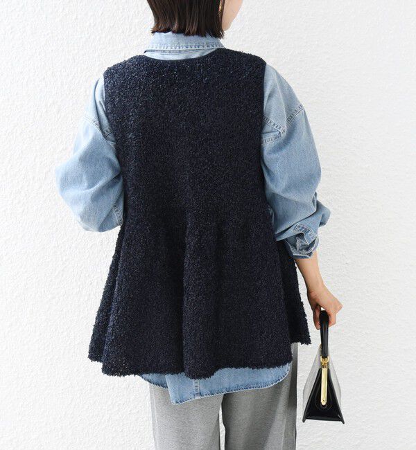 SHIPS for women「《予約》【SHIPS別注】TORRAZZO DONNA:〈手洗い可能〉ペプラム ニット ジレ」|ベスト・ジレ|