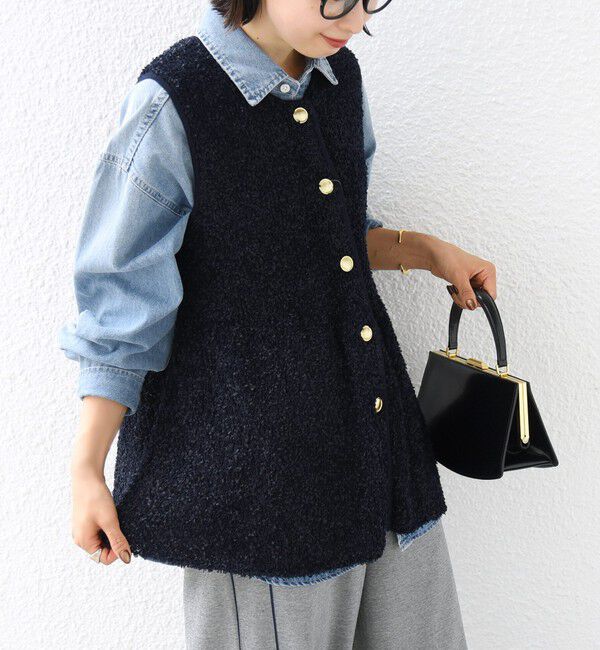 SHIPS for women「《予約》【SHIPS別注】TORRAZZO DONNA:〈手洗い可能〉ペプラム ニット ジレ」|ベスト・ジレ|