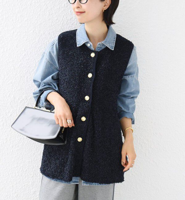SHIPS for women「《予約》【SHIPS別注】TORRAZZO DONNA:〈手洗い可能〉ペプラム ニット ジレ」|ベスト・ジレ|
