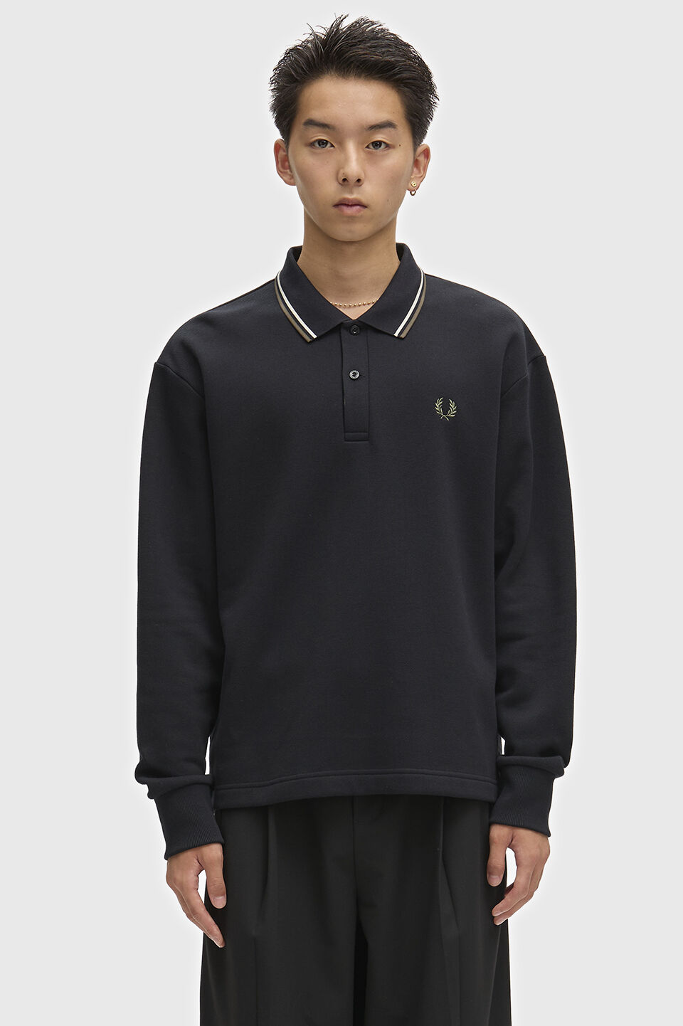 FRED PERRY 「FRED PERRY／Tipped Collared Sweatshirt／ティップカラースウェットポロシャツ」|ポロシャツ|