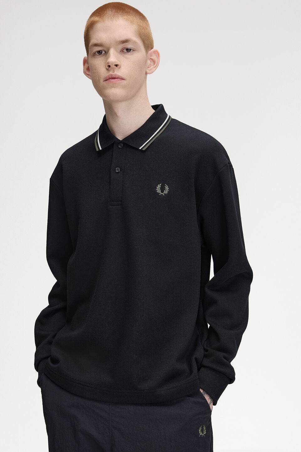 FRED PERRY 「FRED PERRY／Tipped Collared Sweatshirt／ティップカラースウェットポロシャツ」|ポロシャツ|