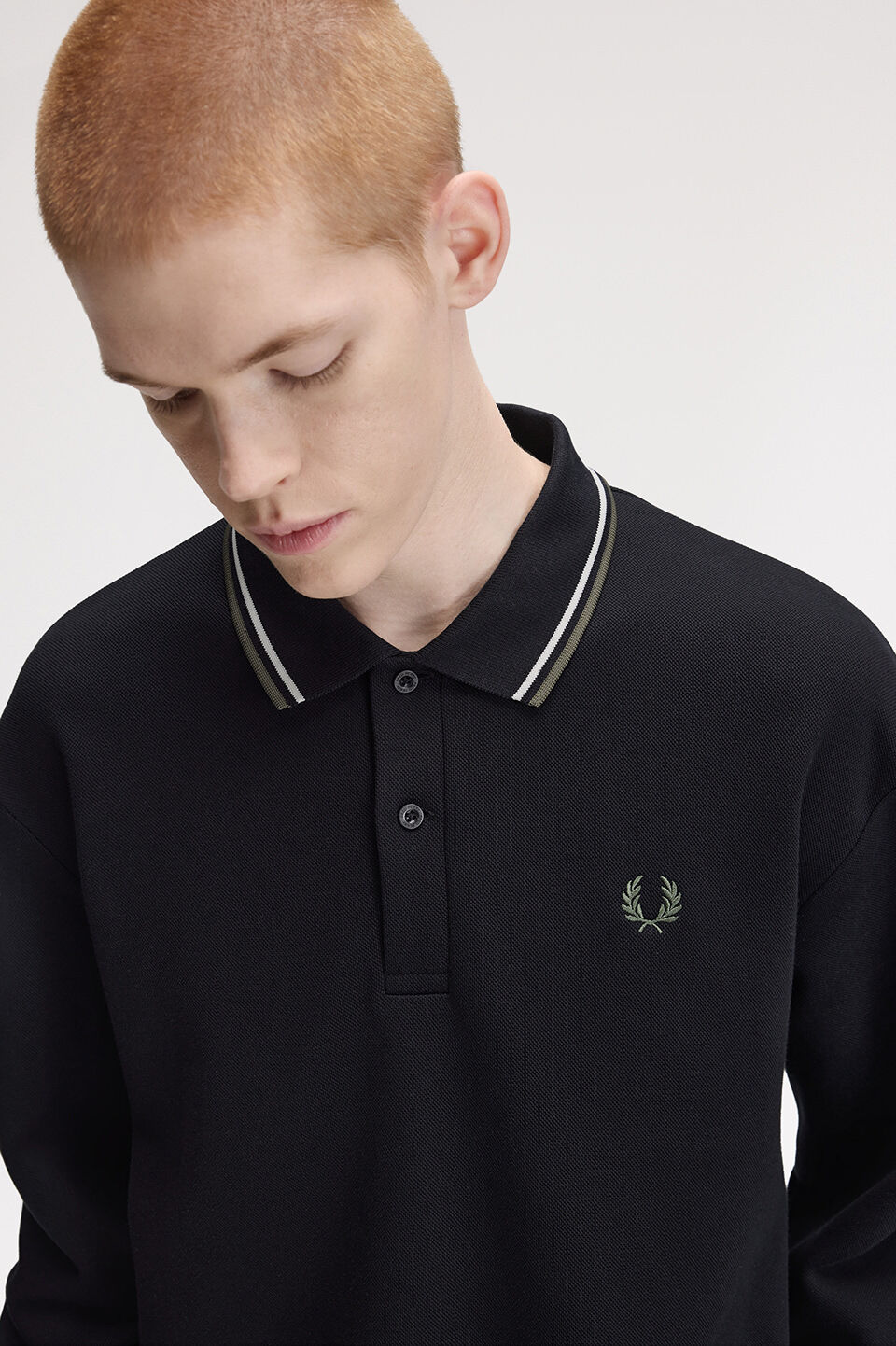 FRED PERRY 「FRED PERRY／Tipped Collared Sweatshirt／ティップカラースウェットポロシャツ」|ポロシャツ|