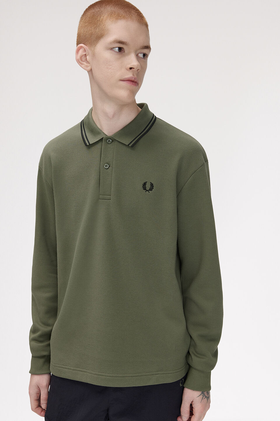 FRED PERRY 「FRED PERRY／Tipped Collared Sweatshirt／ティップカラースウェットポロシャツ」|ポロシャツ|
