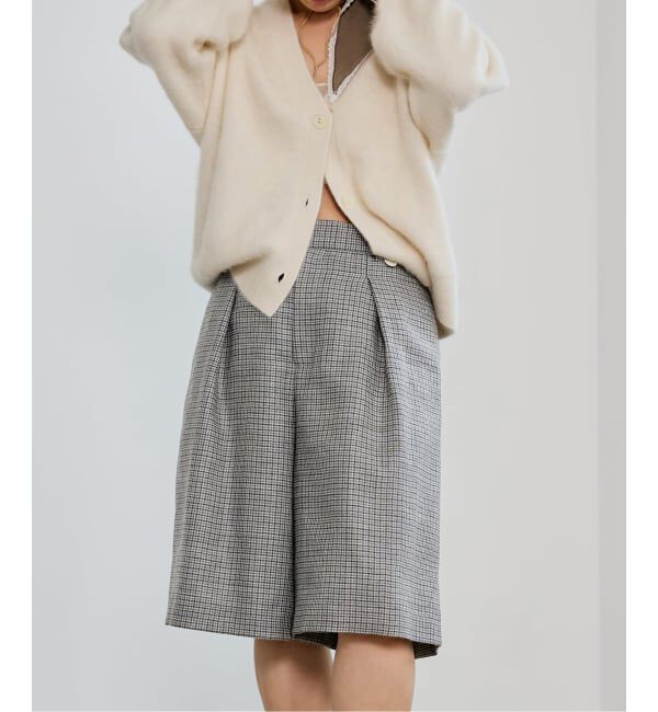 IENA LA BOUCLE「IENA LA BOUCLE ハウンドトゥースショートパンツ」|その他|グレーA