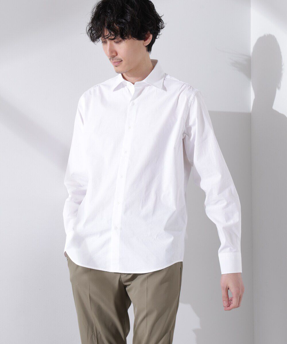 NANO universe「｢N shirt｣Anti Soaked(R) 汗染み防止セミワイドカラーシャツ長袖」|シャツ・ブラウス|