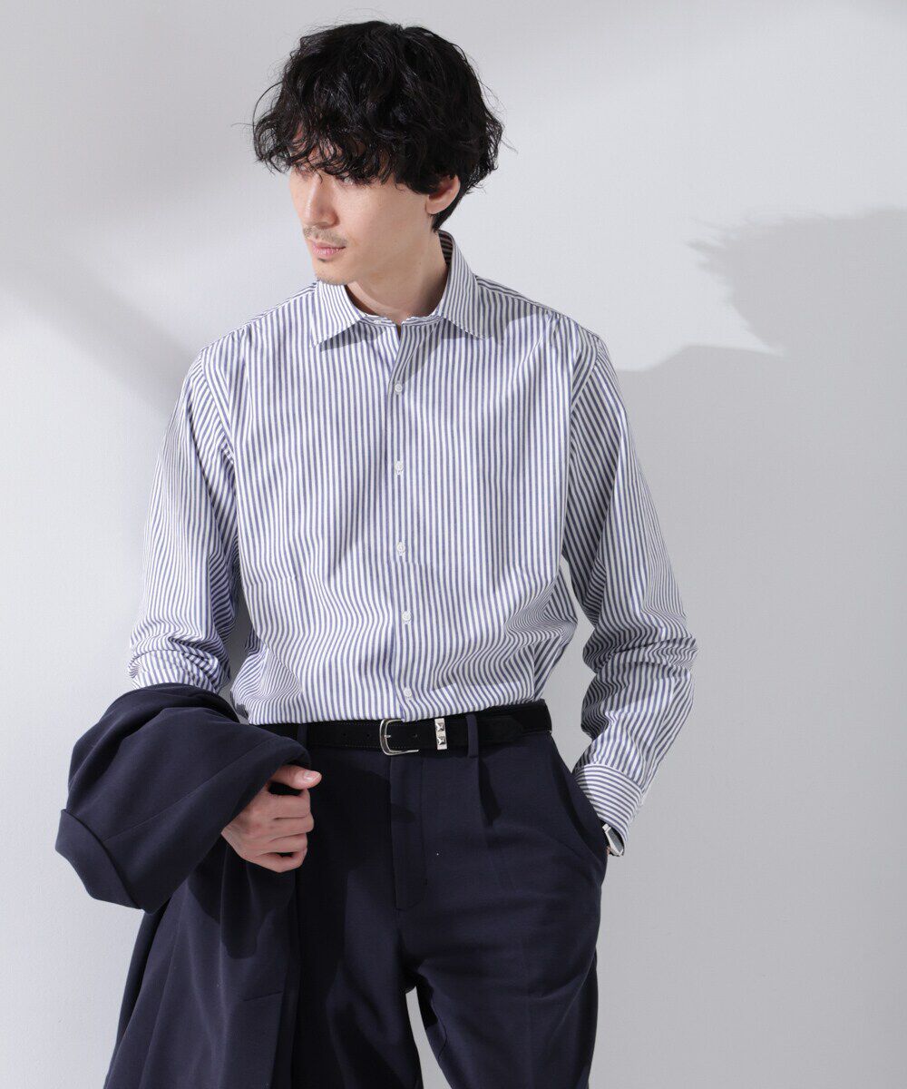 NANO universe「｢N shirt｣Anti Soaked(R) 汗染み防止セミワイドカラーシャツ長袖」|シャツ・ブラウス|パターン1