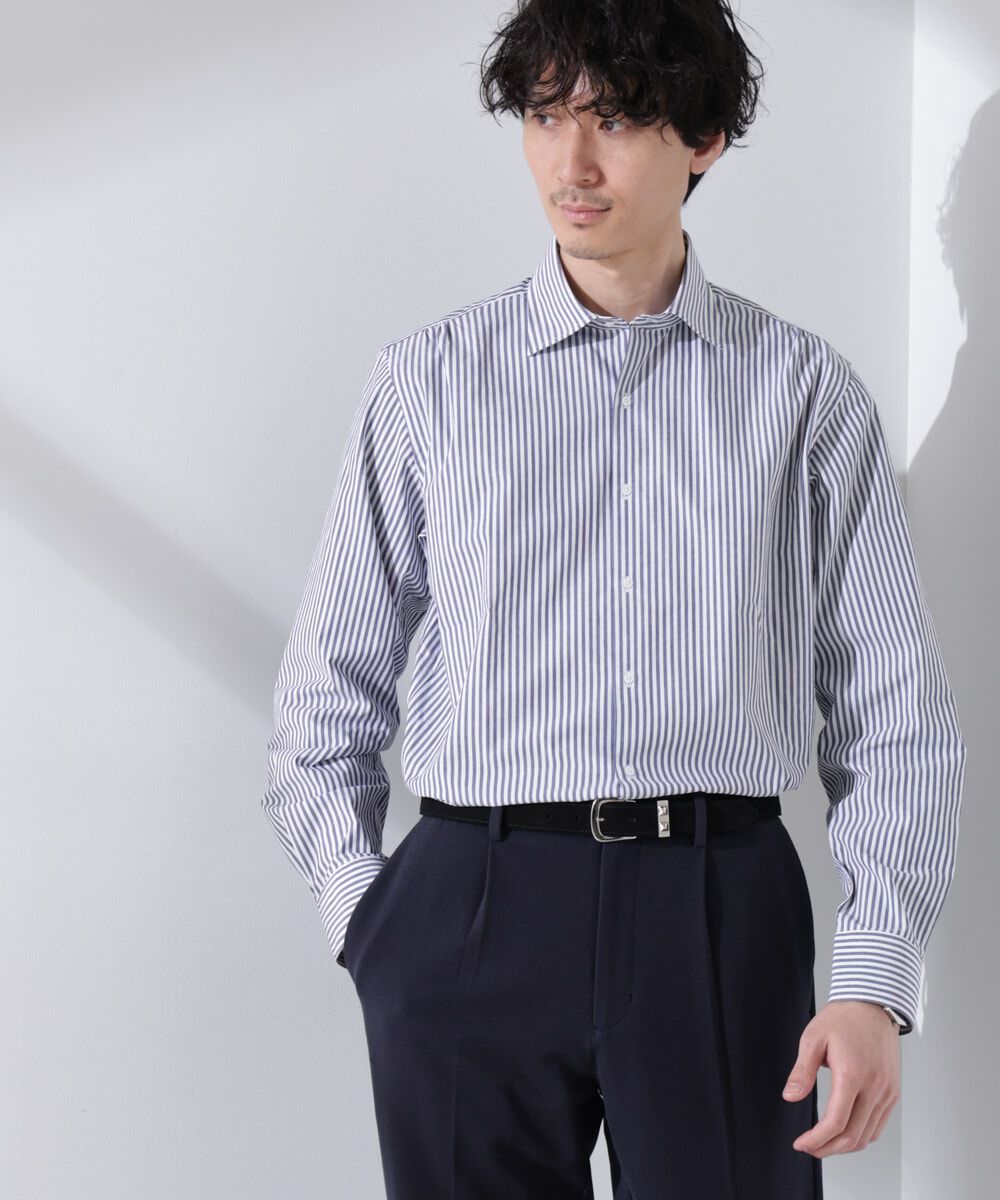 NANO universe「｢N shirt｣Anti Soaked(R) 汗染み防止セミワイドカラーシャツ長袖」|シャツ・ブラウス|
