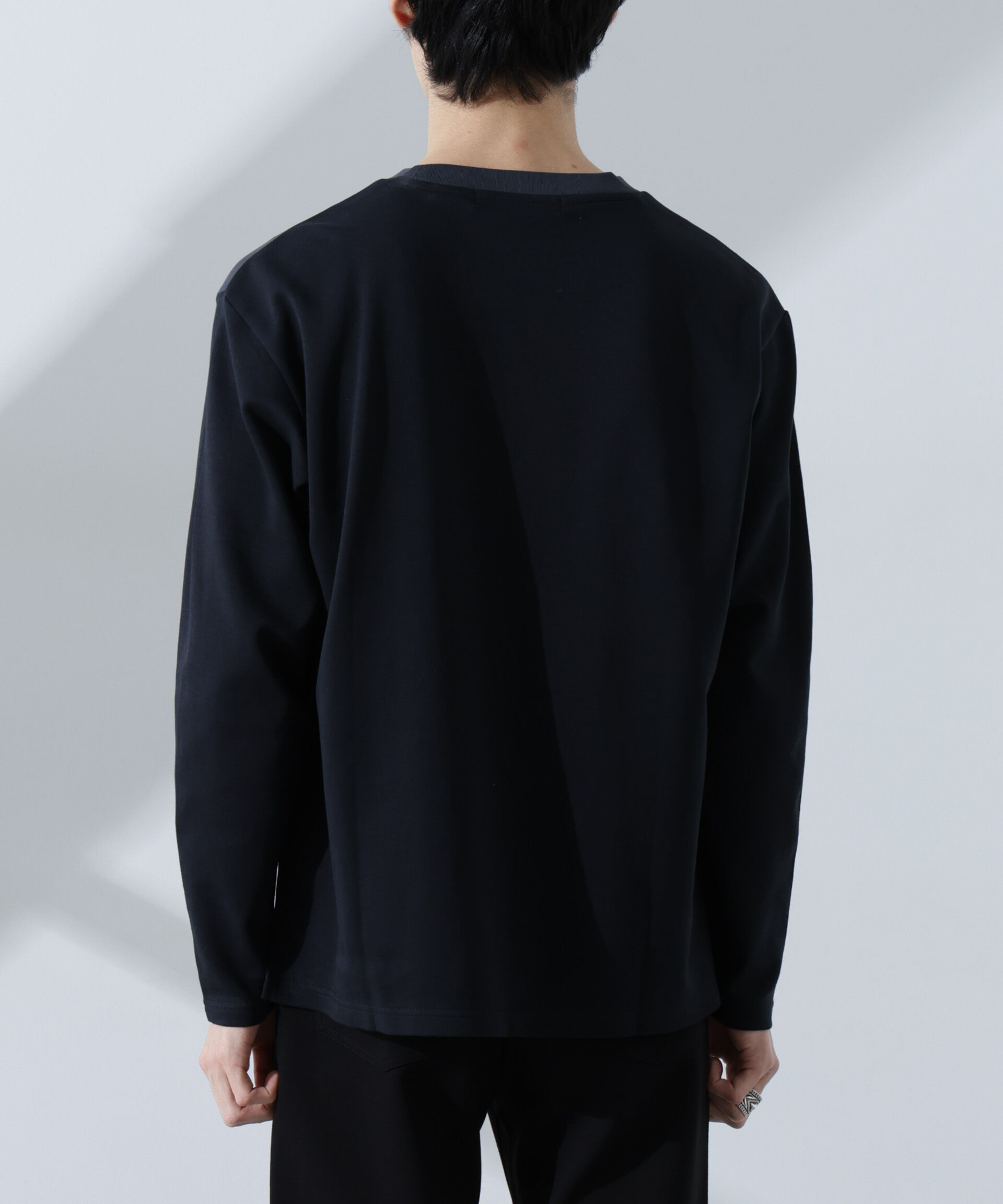 NANO universe「2トーンシルケットTシャツ 長袖」|Tシャツ・カットソー|