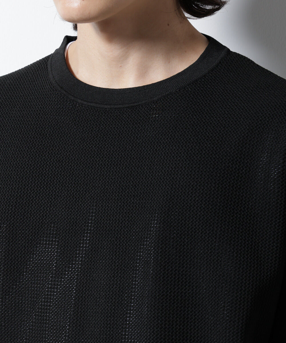 NANO universe「スポンディッシュ メッシュ クルーネックニットTEE」|ニット・セーター|