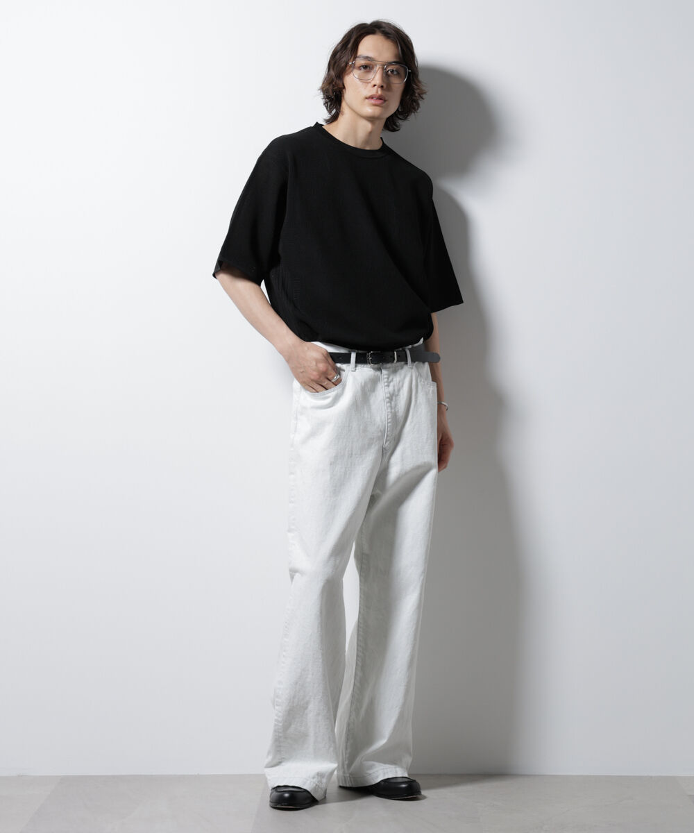 NANO universe「スポンディッシュ メッシュ クルーネックニットTEE」|ニット・セーター|