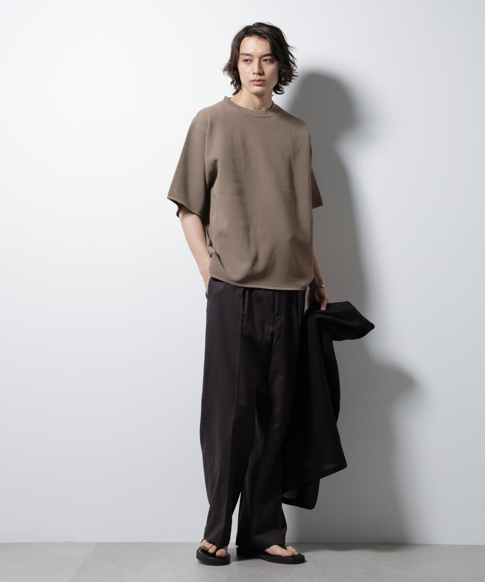 NANO universe「スポンディッシュ メッシュ クルーネックニットTEE」|ニット・セーター|