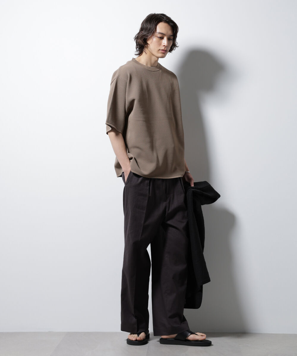 NANO universe「スポンディッシュ メッシュ クルーネックニットTEE」|ニット・セーター|