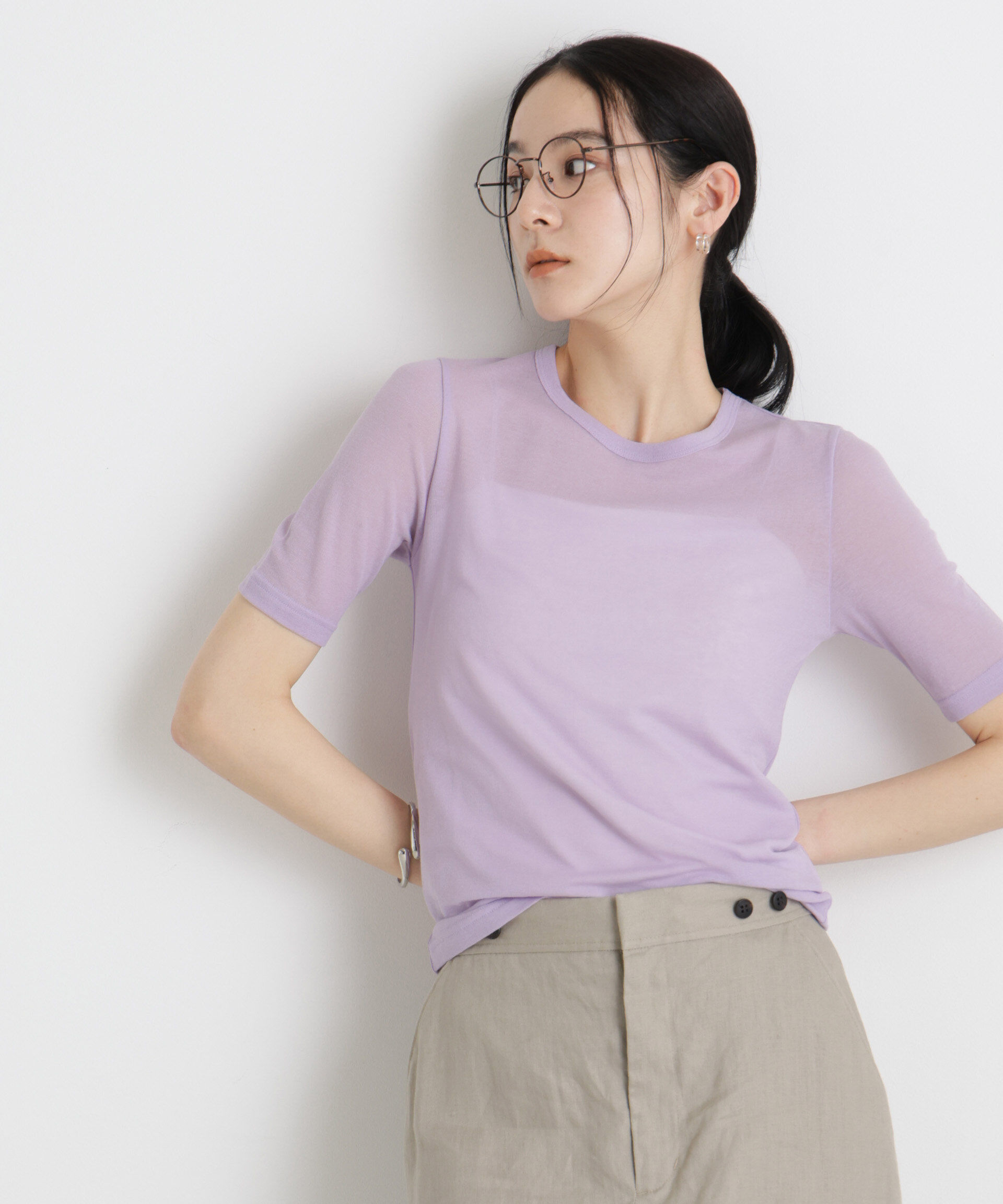 NANO universe「シアーツイストフライスTシャツ」|Tシャツ・カットソー|