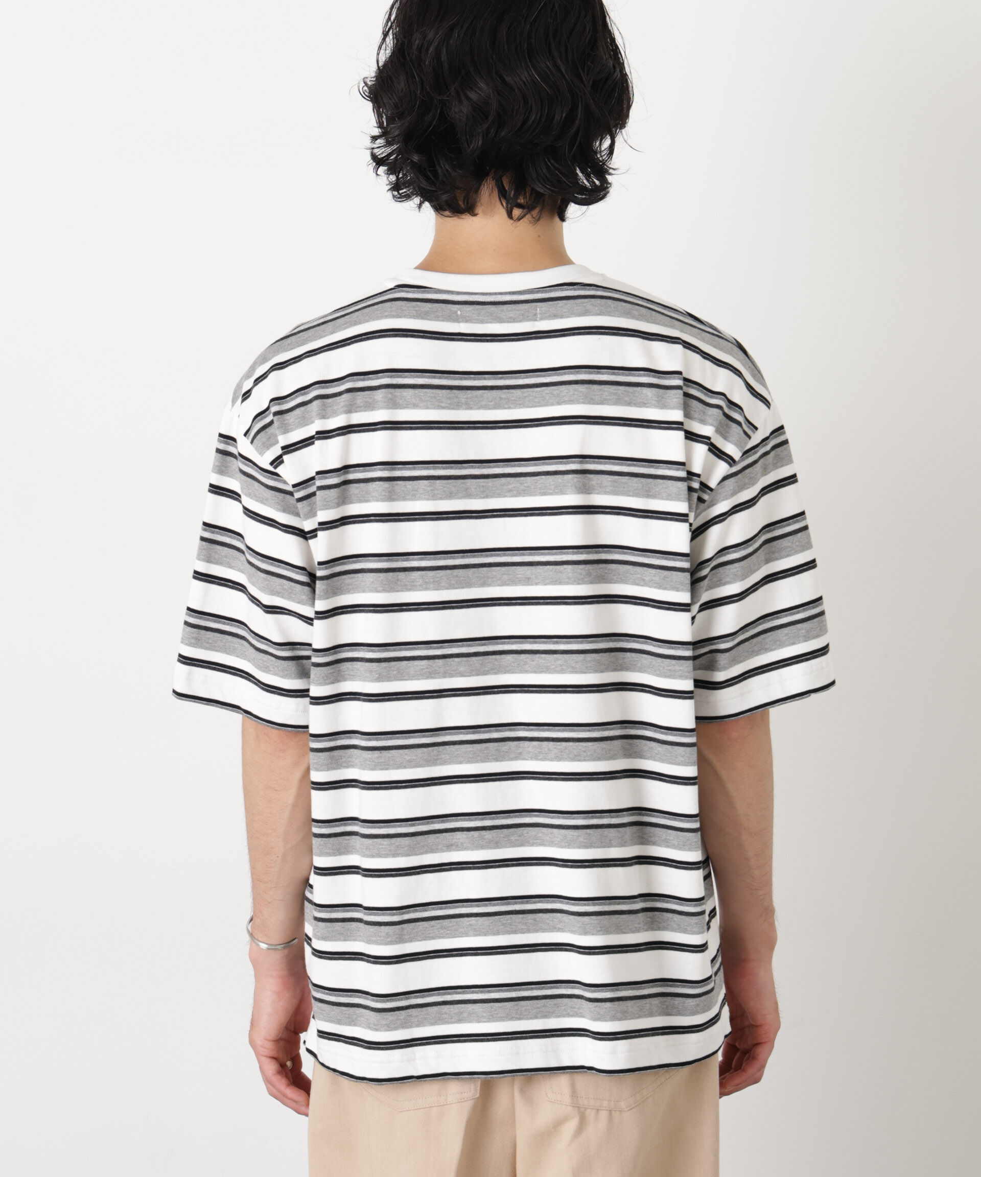 nano･universe「コーマコットンランダムボーダーTシャツ」|Tシャツ・カットソー|