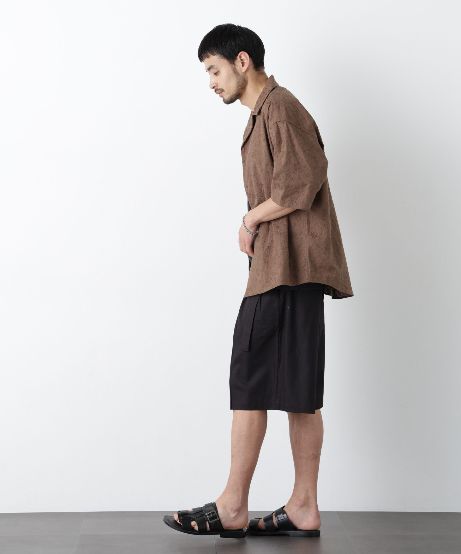 NANO universe「｢FRENCH LINEN｣ ベルテッドワイドショーツ」|チノ|