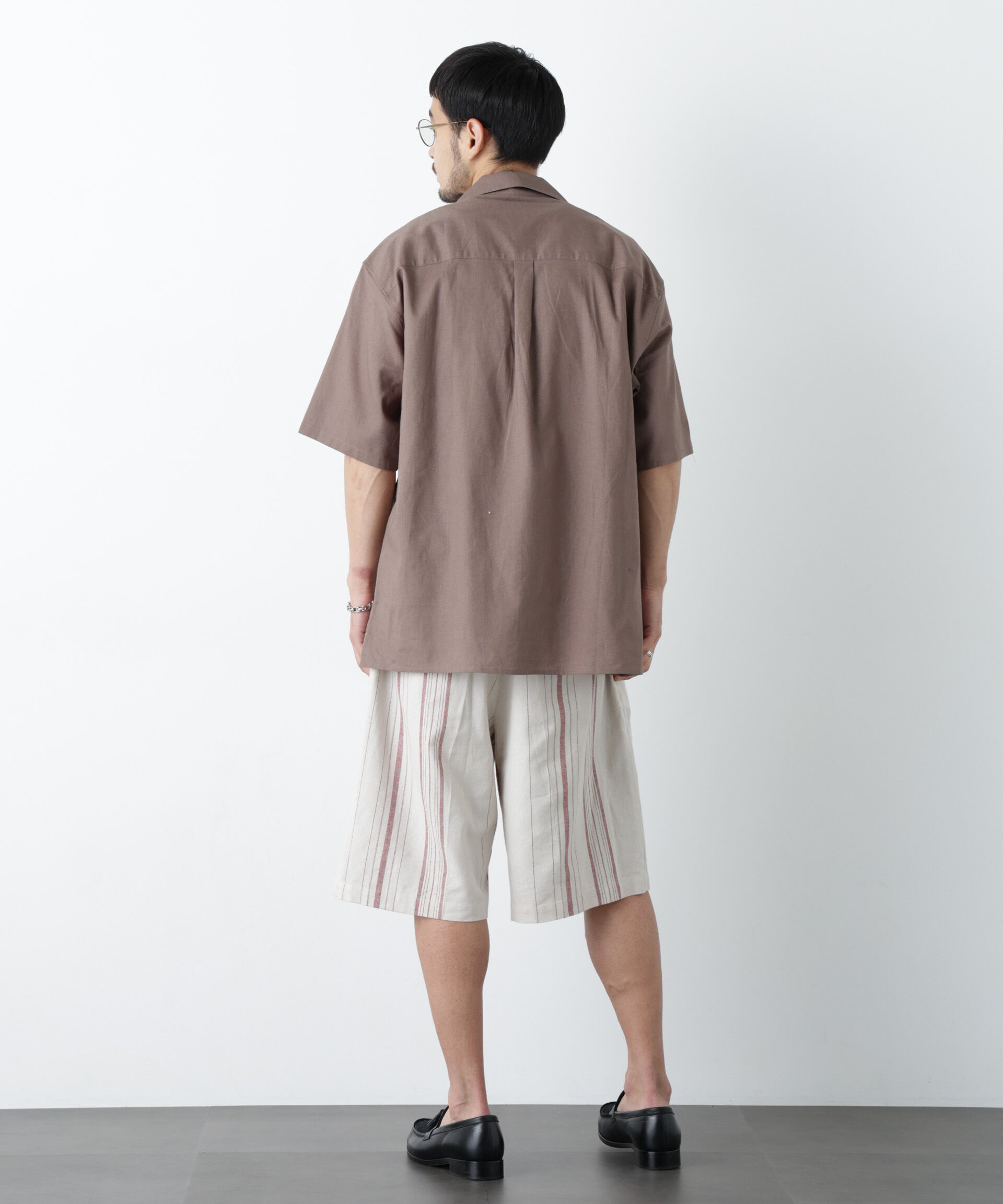 NANO universe「｢FRENCH LINEN｣ ベルテッドワイドショーツ」|チノ|