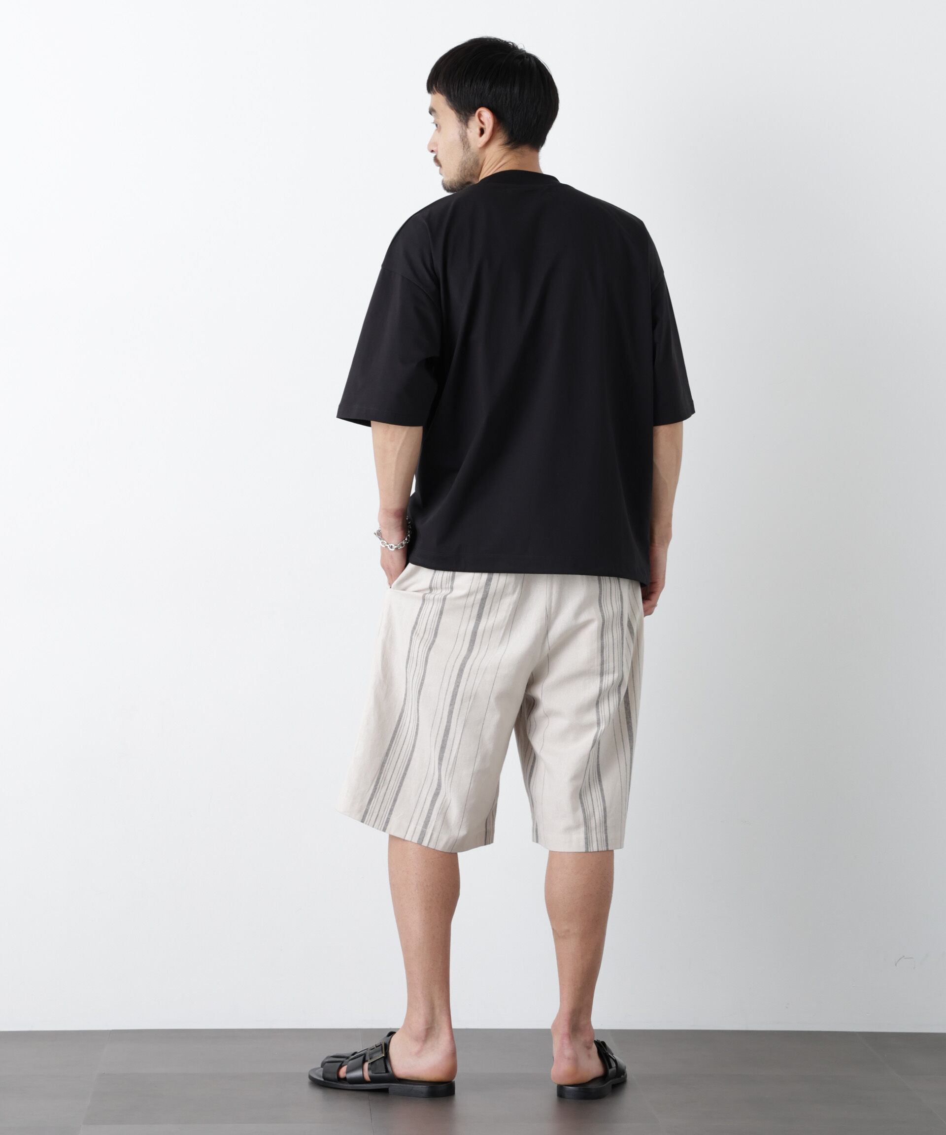 NANO universe「｢FRENCH LINEN｣ ベルテッドワイドショーツ」|チノ|