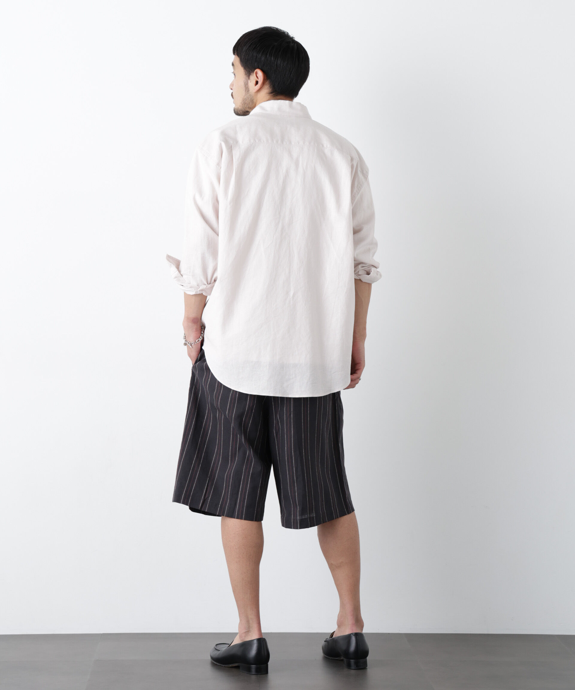 NANO universe「｢FRENCH LINEN｣ ベルテッドワイドショーツ」|チノ|