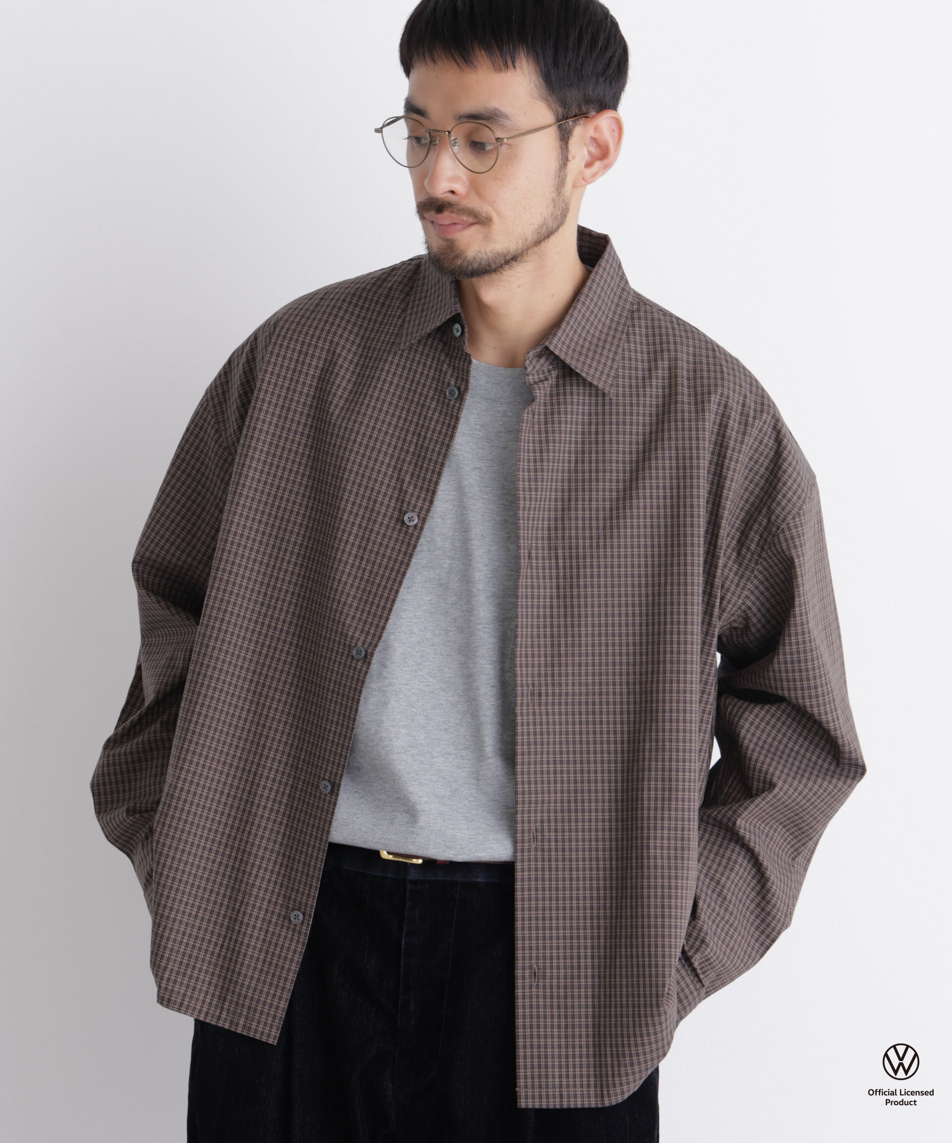NANO universe「フォルクスワーゲン 3パターンシャツ」|シャツ・ブラウス|ブラウン