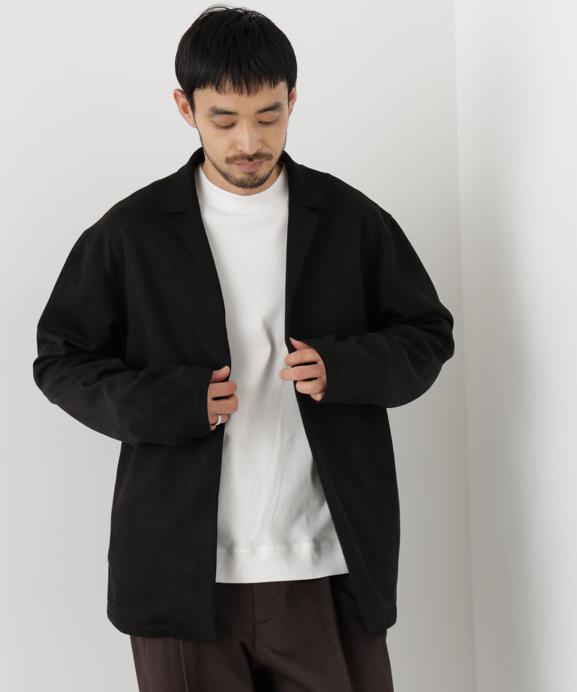 NANO universe「フェイクスエード着流しシャツ」|Tシャツ・カットソー|