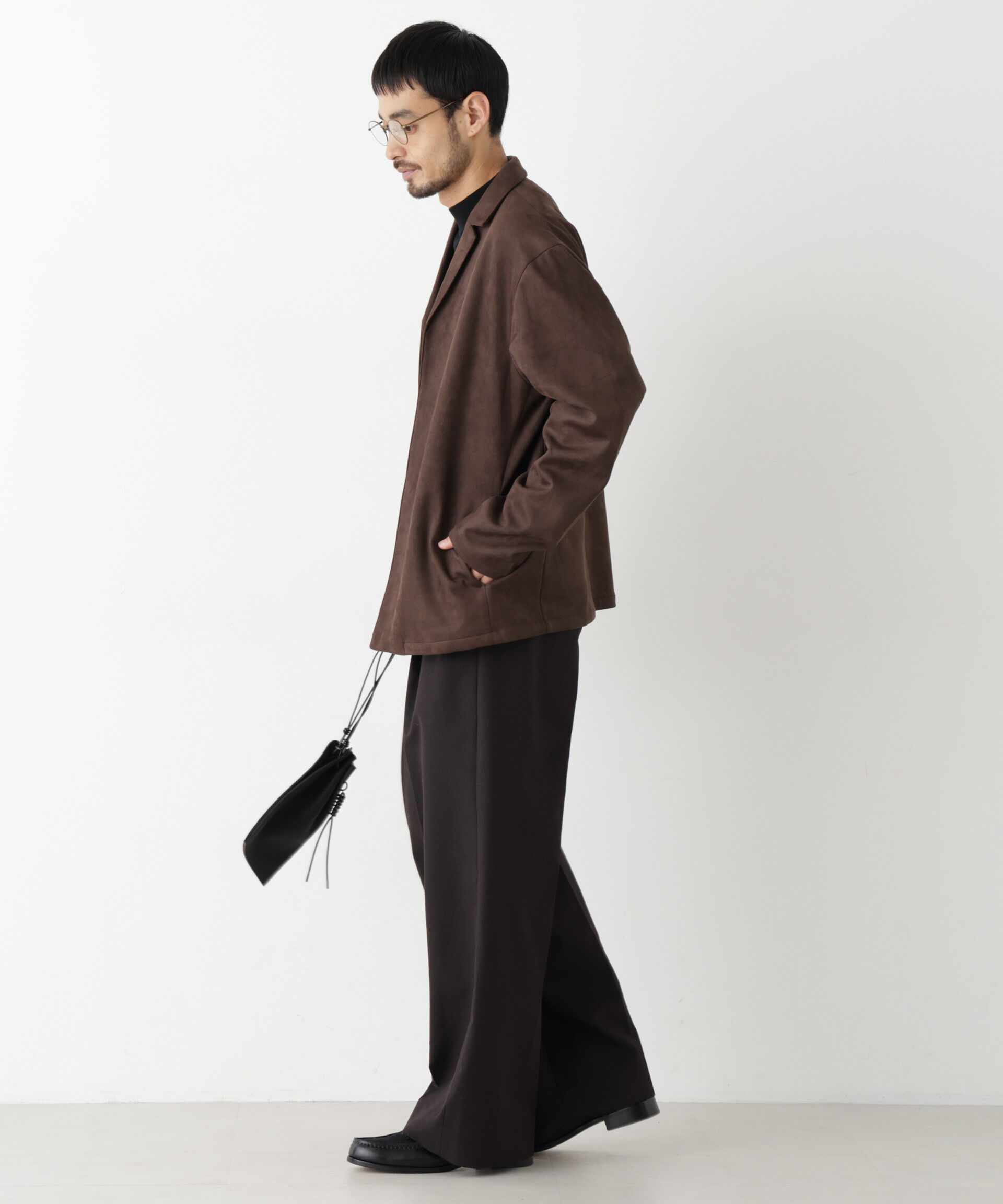 NANO universe「フェイクスエード着流しシャツ」|Tシャツ・カットソー|