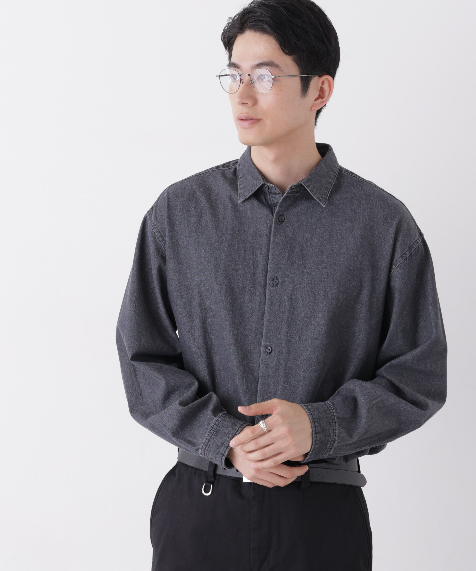 NANO universe「「OtoNANO」大人のワイドシャツ デニムシャツ 長袖」|シャツ・ブラウス|