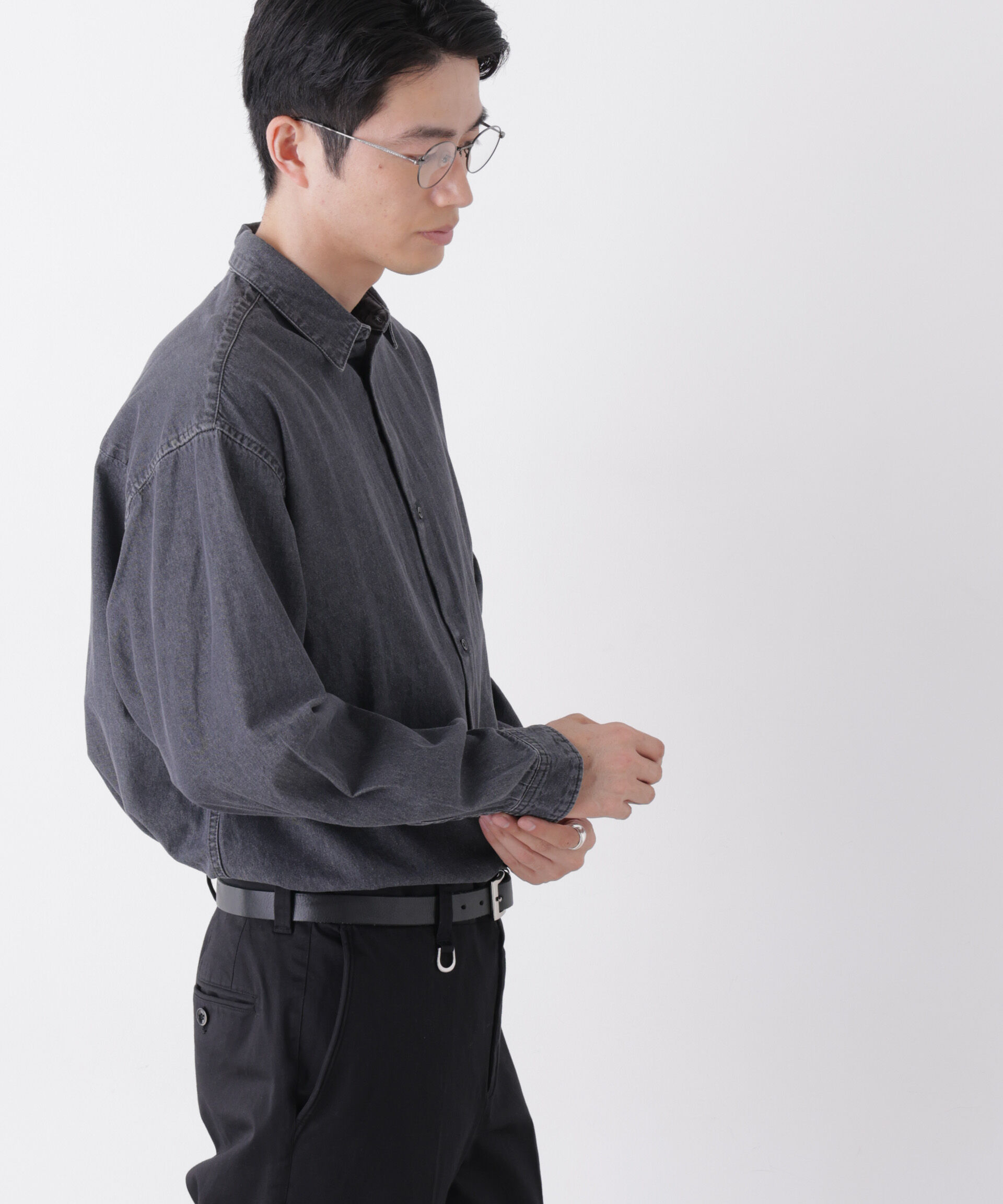 NANO universe「「OtoNANO」大人のワイドシャツ デニムシャツ 長袖」|シャツ・ブラウス|