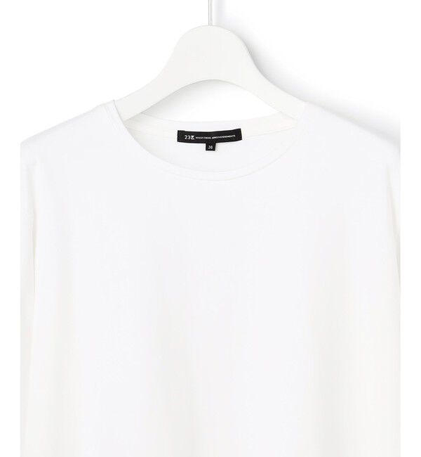 23区「ナチュラルコットンベア 袖レース カットソー」|Tシャツ・カットソー|