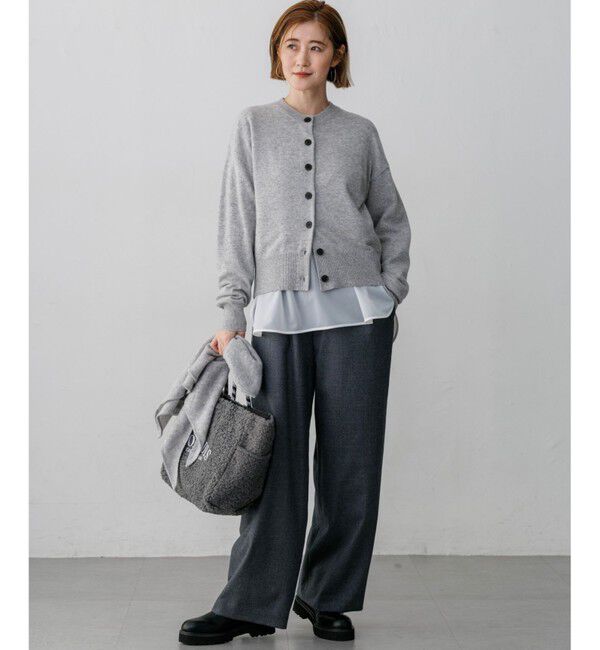 23区「【見上愛さん着用】ピュアカシミヤ クルーネック カーディガン」|カーディガン|