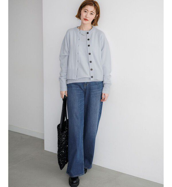 23区「【見上愛さん着用】ピュアカシミヤ クルーネック カーディガン」|カーディガン|