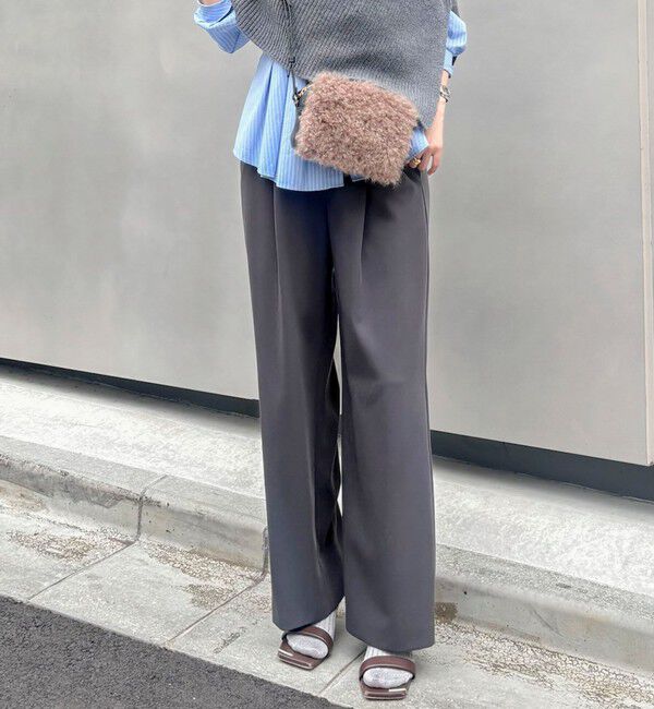 NOLLEY'S「ウォッシャブルカルゼイージーワイドパンツ」|その他|チャコールグレー