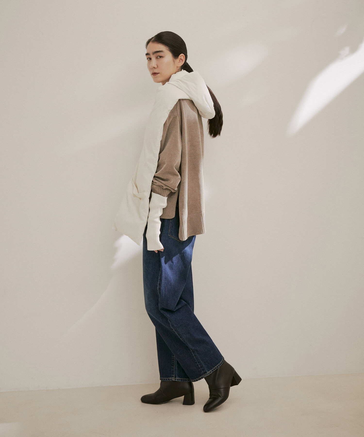 SALON adam et rope'「【雑誌掲載】[GREEN DOWN]フード付きダウンストール」|ストール|