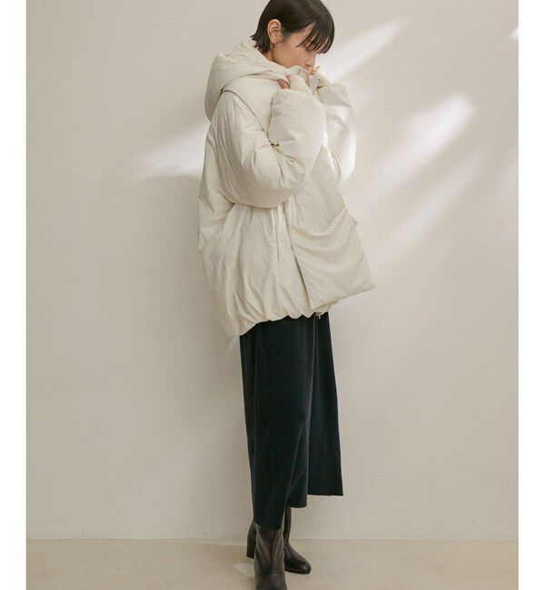 SALON adam et rope'「【雑誌掲載】[GREEN DOWN]フード付きダウンストール」|ストール|