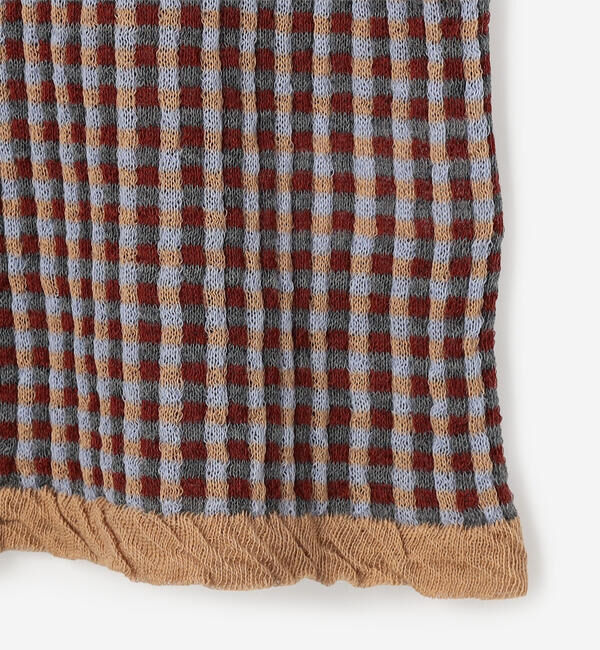 UNFIL「UNFIL | ウール ポロカラー長袖ニットシャツ CHECK WOMEN」|ニット・セーター|