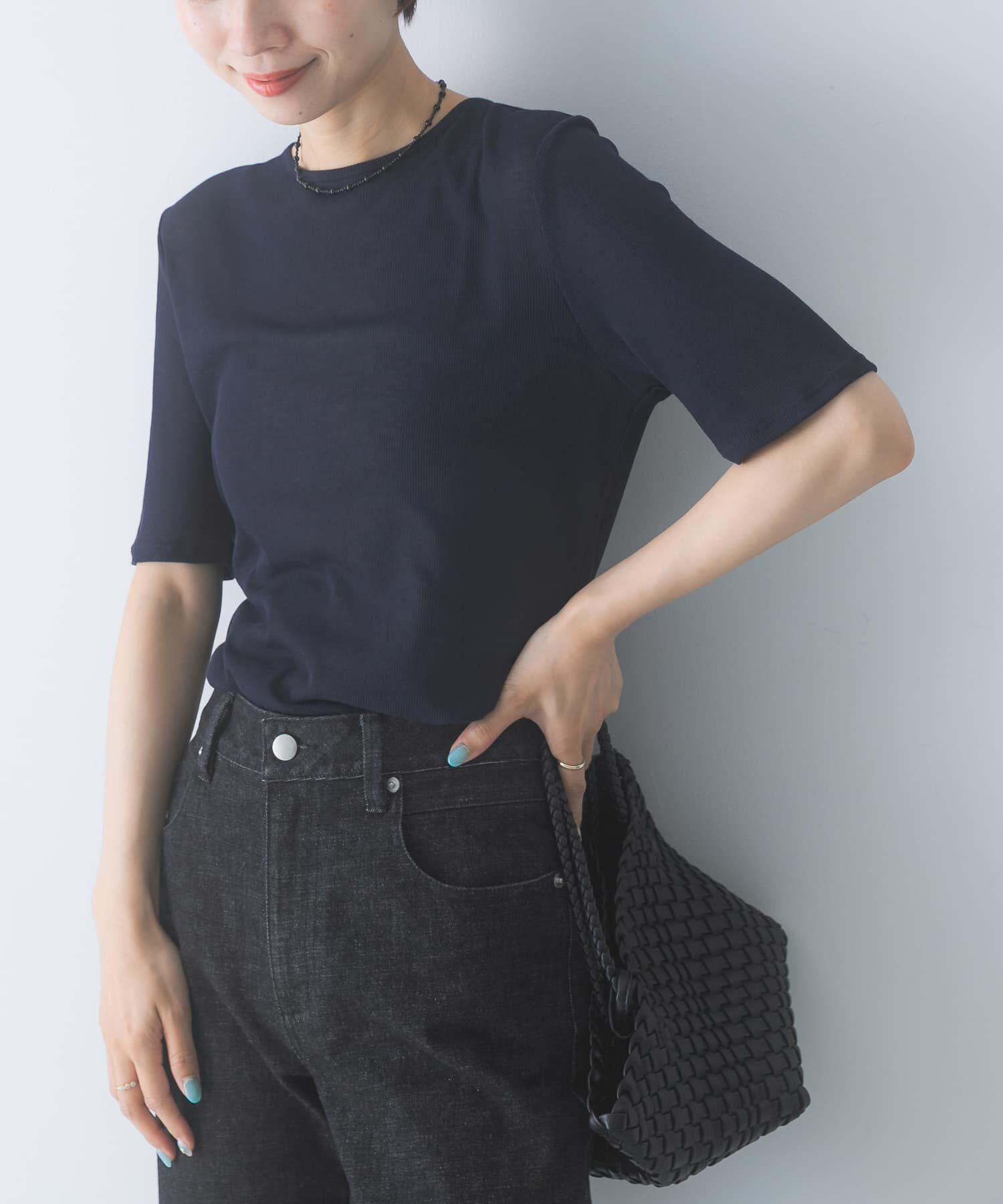 URBAN RESEARCH ROSSO「バックリボンカットソー」|Tシャツ・カットソー|ネイビー