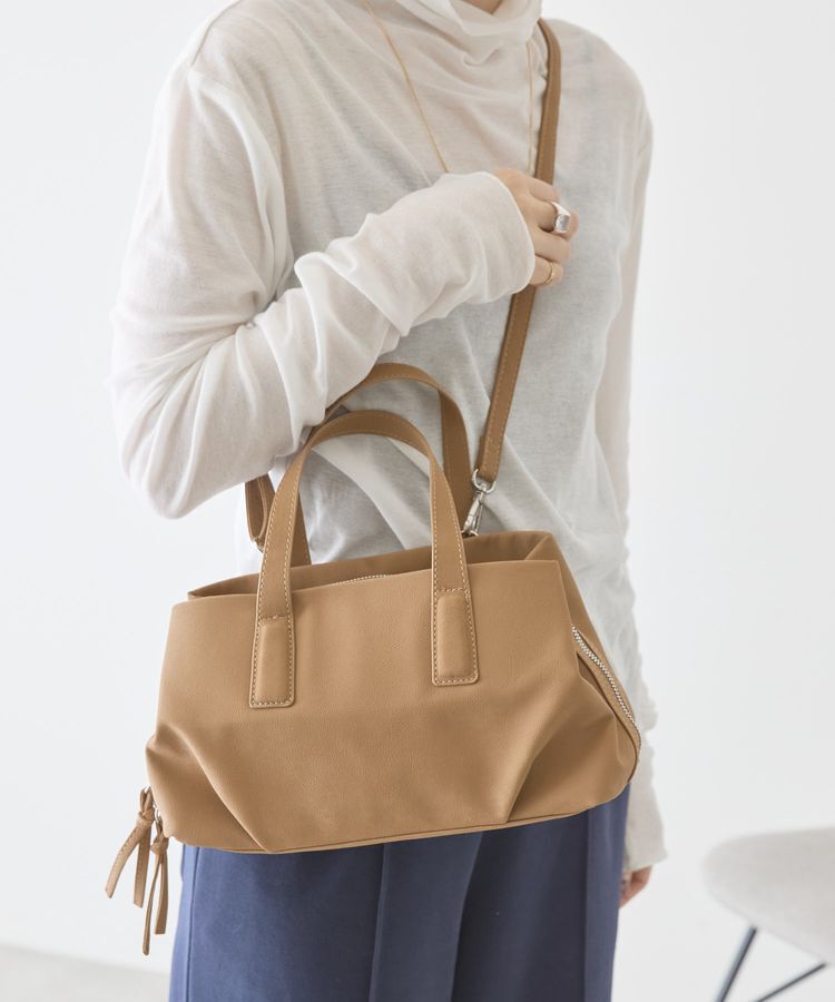 AMERICAN HOLIC「パーテーション2WAYボストンバッグ」|ショルダー・メッセンジャー|Beige