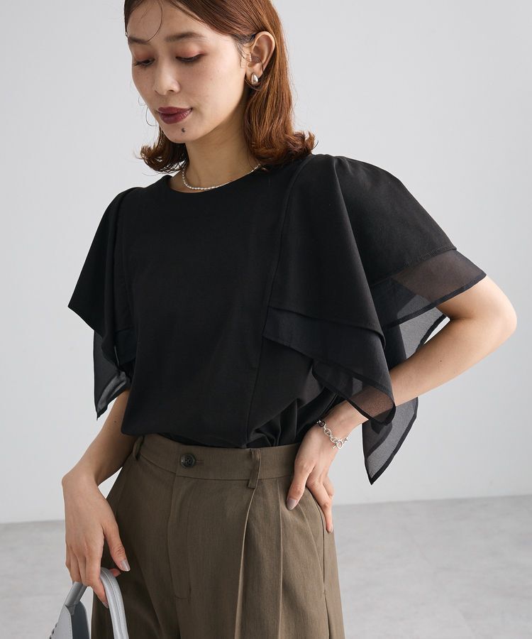 Green Parks「イレギュラースリーブカットプルオーバー」|Tシャツ・カットソー|Black