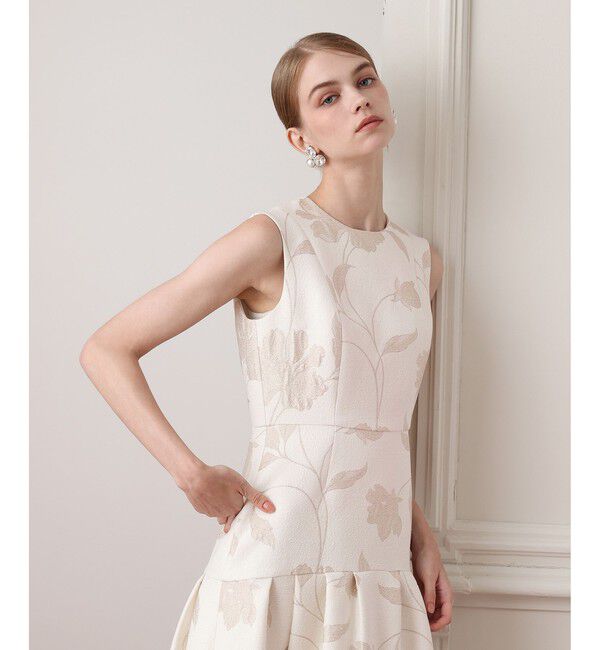 LOULOU WILLOUGHBY「ソルベフラワージャガードノースリワンピース」|ワンピース|